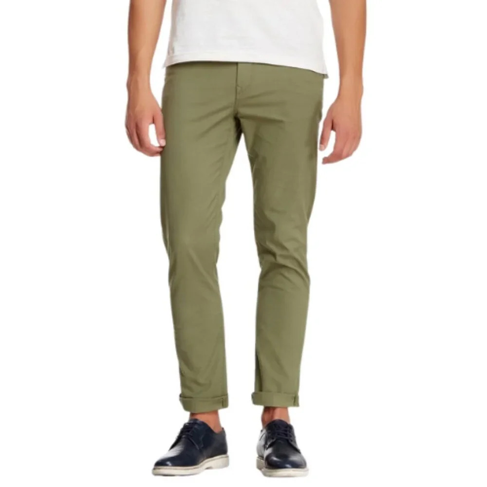 Ben Sherman Mens 38/34 Chino Dark Olive Slim Trouser